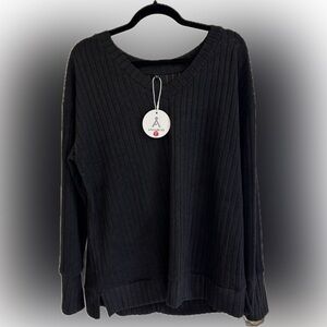 Black V-Neck Women's Sweater